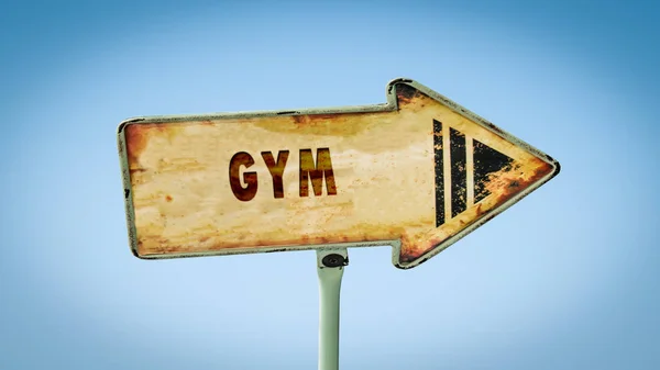 Vägskylt Till Gym — Stockfoto