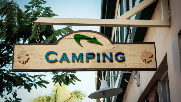 캠핑에 표지판 — 스톡 사진