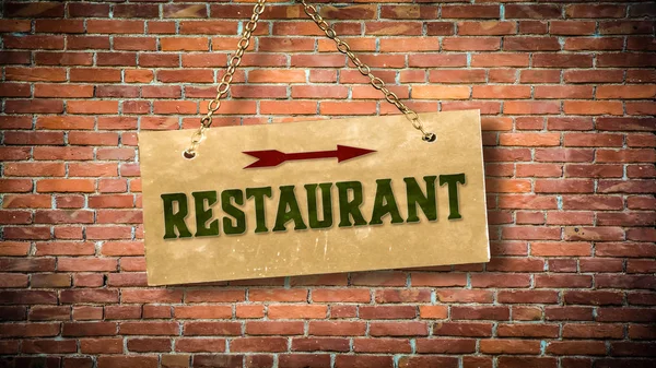 Straatnaambord Aan Restaurant — Stockfoto