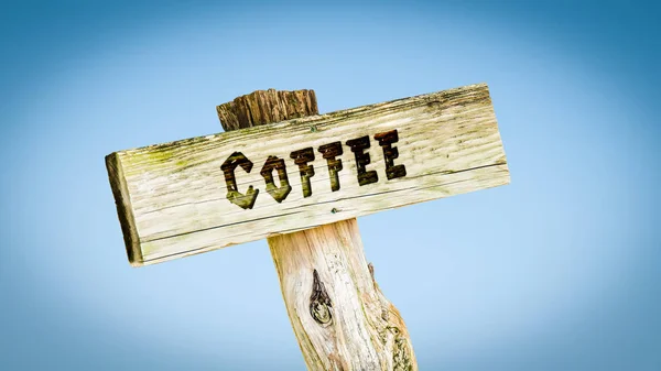 Straatnaambord Aan Koffie — Stockfoto