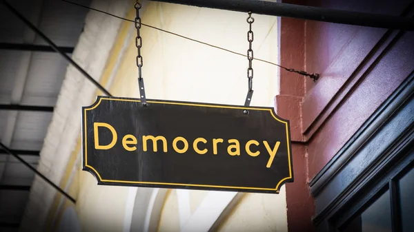 Вулиці Підписати Демократії — стокове фото