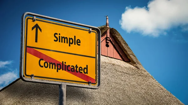 Señal Calle Simple Complicada — Foto de Stock