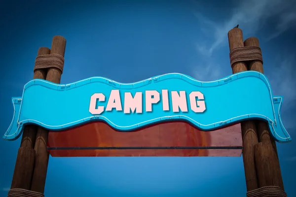 Straatnaambord Camping — Stockfoto