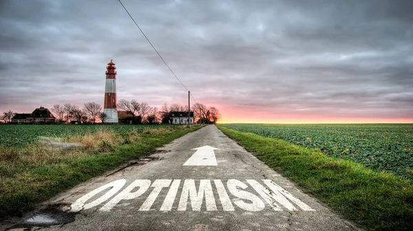 Straatnaambord Aan Optimisme — Stockfoto