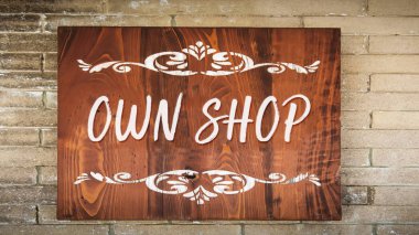 Sokak tabelası kendi Dükkanı