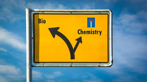 Ulica Znak Bio Kontra Chemia — Zdjęcie stockowe