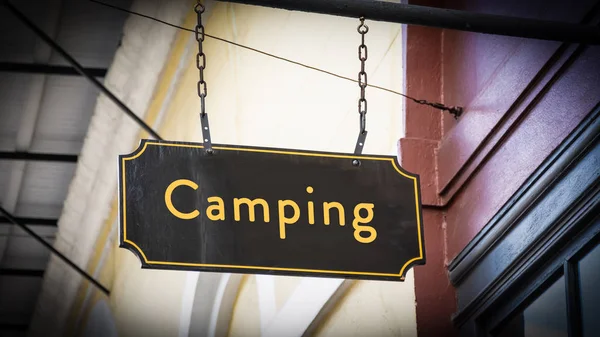 Señal Calle Para Camping —  Fotos de Stock