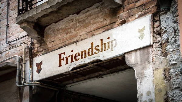 Barátság Utca Jel — Stock Fotó
