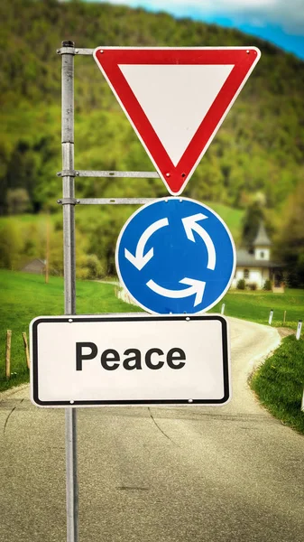 平和への道路標識 — ストック写真