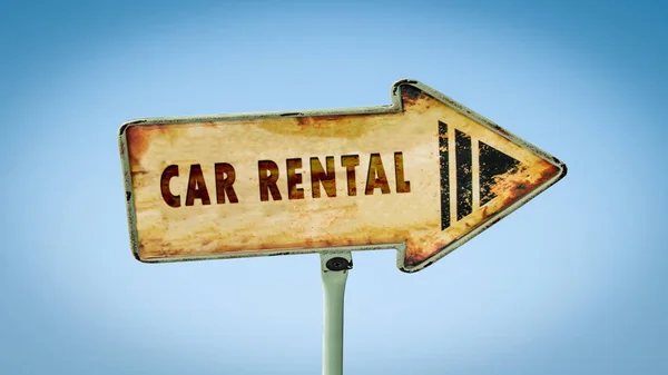 Street Sign Car Rental — Stock Photo, Image