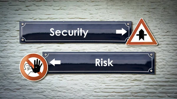 Street Sign Sicurezza Contro Rischio — Foto Stock