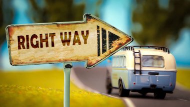 Sokak tabelası doğru yol