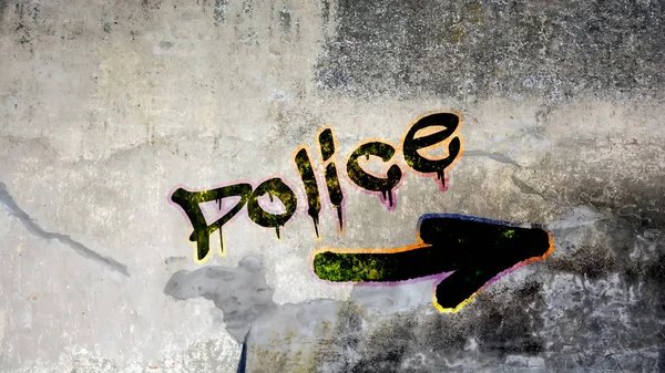 Graffiti Ulicy Policji — Zdjęcie stockowe