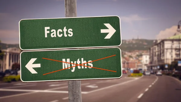 Street Sign Facts Myths — Stock Photo, Image