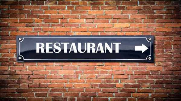 Straatnaambord Aan Restaurant — Stockfoto