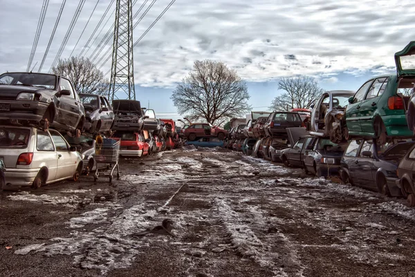 Régi Metal Scrapyard — Stock Fotó