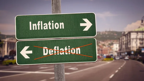 Straßenschild Inflation Deflation — Stockfoto