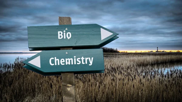 Street Sign Bio Química — Foto de Stock