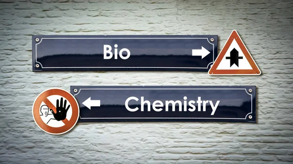 Straat Teken Bio Chemie — Stockfoto
