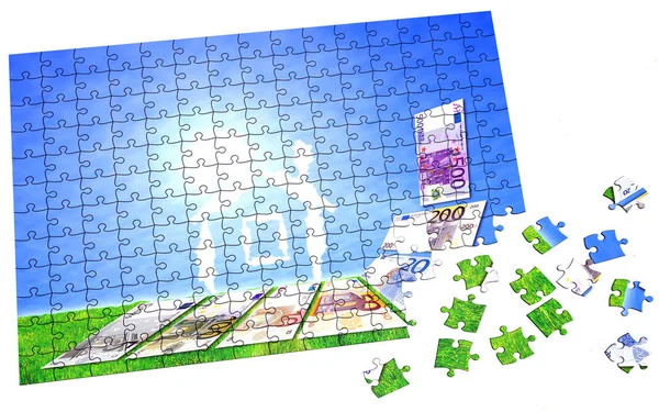 Puzzle Money Capital — Stock Photo, Image