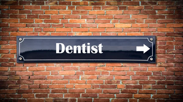 Panneau Rue Pour Dentiste — Photo