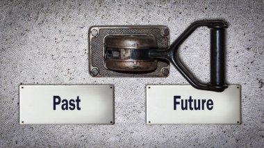 Wall Switch the Direction Way to Future versus Past clipart
