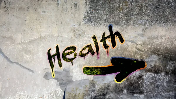 Graffiti Rua Caminho Direção Para Saúde — Fotografia de Stock