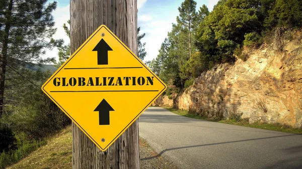 Straatnaambord aan globalisering — Stockfoto