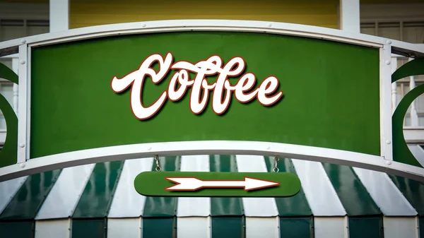 Sinal de rua para café — Fotografia de Stock