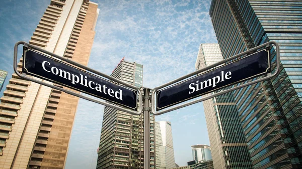 Señal de calle Simple versus complicada — Foto de Stock