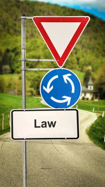 Straßenschild zum Gesetz — Stockfoto