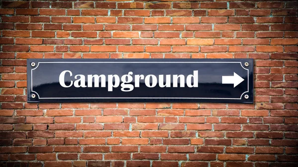 Straatnaambord aan Camping — Stockfoto