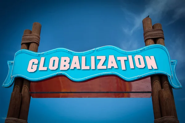 Vägskylt till globalisering — Stockfoto