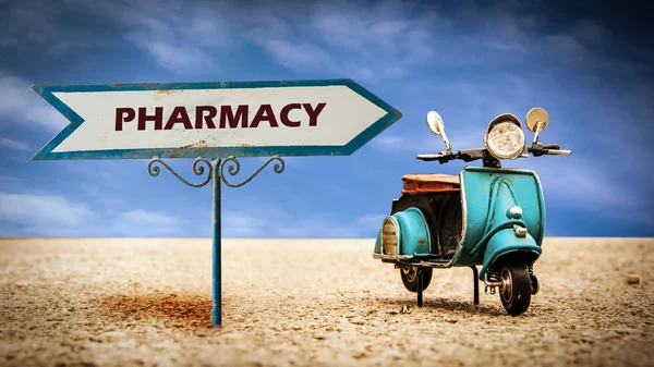 Street Sign to Pharmacy — Stock Photo, Image