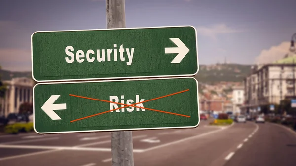 Utca jel-hoz biztonság versus kockázat — Stock Fotó