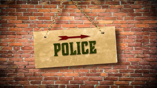 Уличный знак полиции — стоковое фото