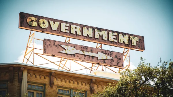 Πινακίδα στην κυβέρνηση — Φωτογραφία Αρχείου