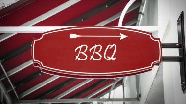 Barbekü için sokak tabelası