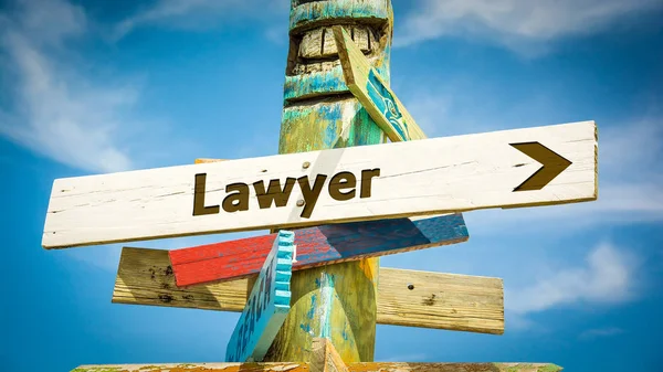 Straatnaambord aan advocaat — Stockfoto