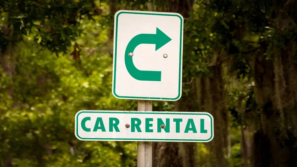 Street Sign Car Rental — Stock Photo, Image