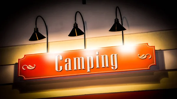 Señal de calle para Camping — Foto de Stock