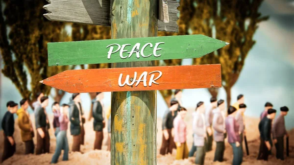 Street Sign to Peace versus War — Stock Photo, Image