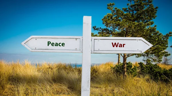 Signe de rue pour la paix contre la guerre — Photo
