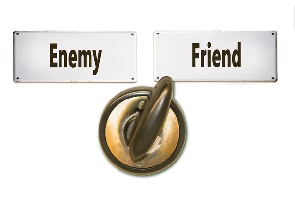 Street Sign to Friend versus Enemy — Stock Photo, Image