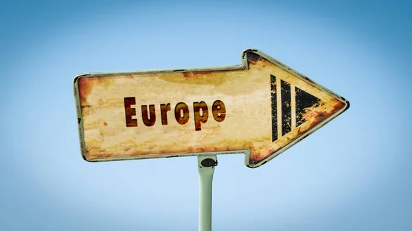 Street Sign to Europe — Stock Photo, Image