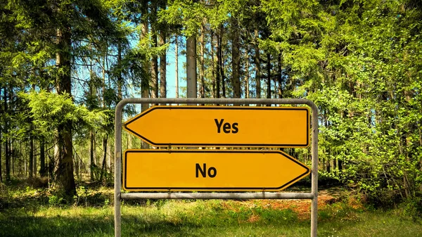 Straßenschild für Ja gegen Nein — Stockfoto