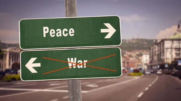 Street Sign to Peace versus War — Stock Photo, Image