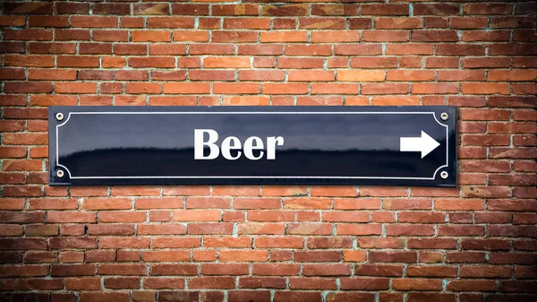 Señal de calle a Cerveza — Foto de Stock