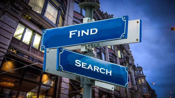 Straßenschild-Suche versus Suche — Stockfoto