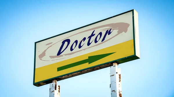 Vägskylt med läkare — Stockfoto